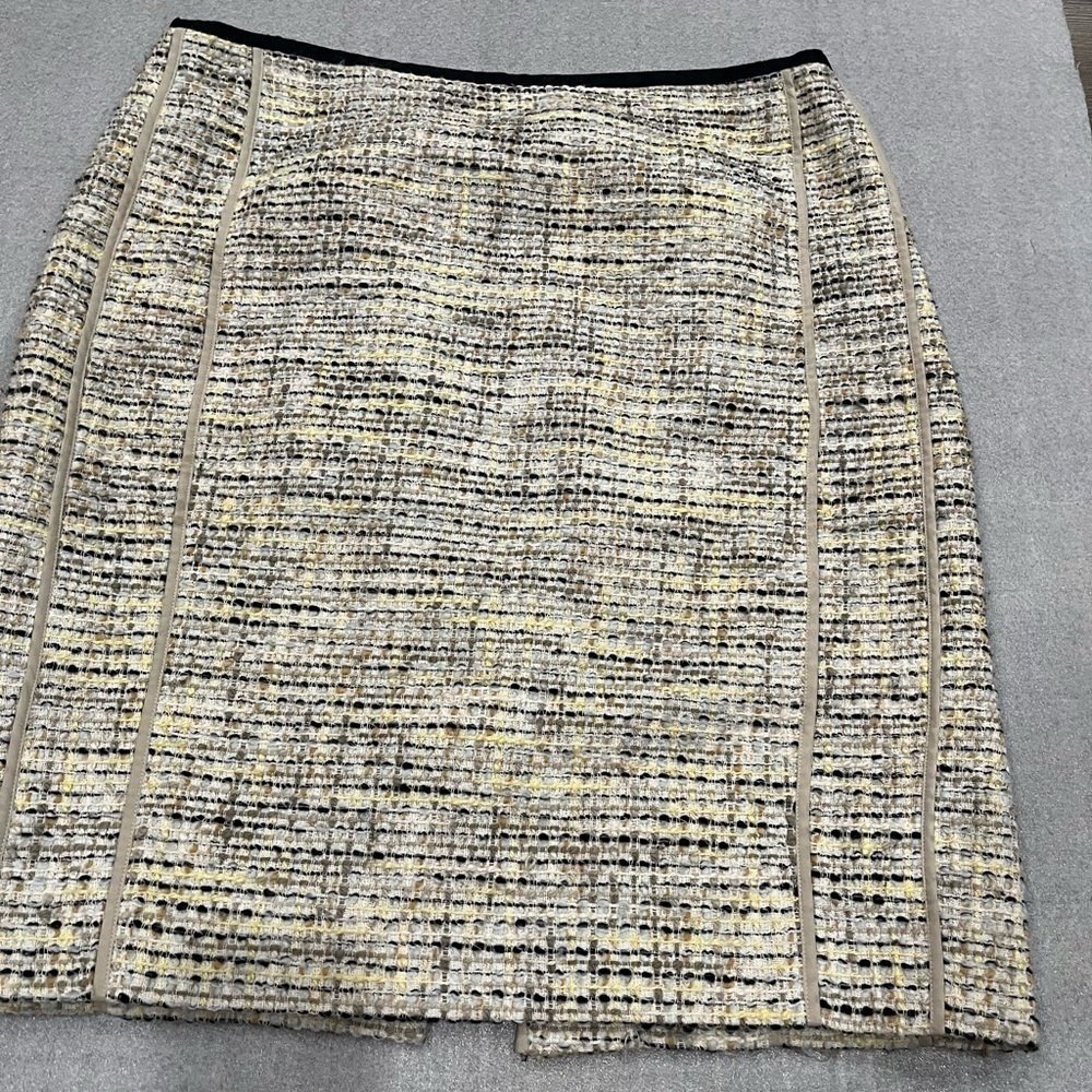 [12]Etcetera Tweed Cotton Blend Knee Panel Pencil Skirt Career